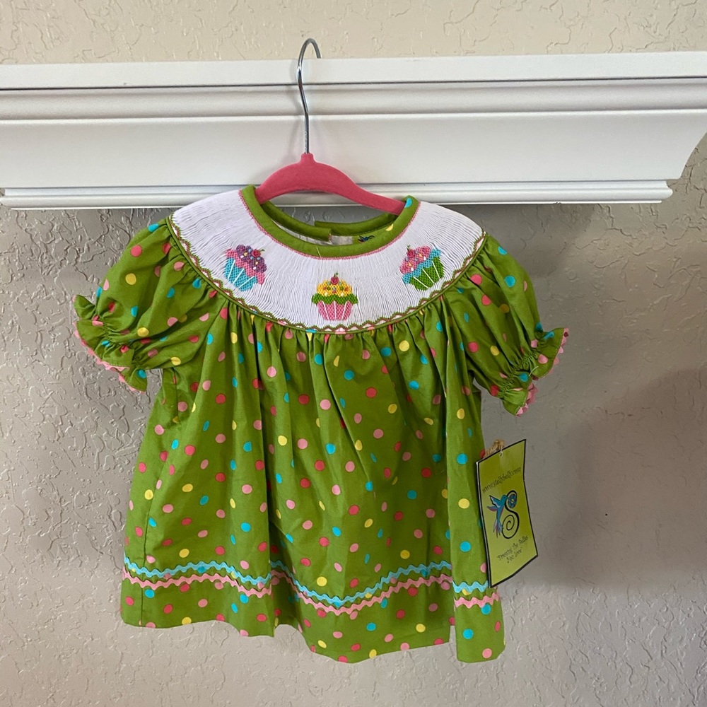 Smocked Birthday outfit Stelly Belly